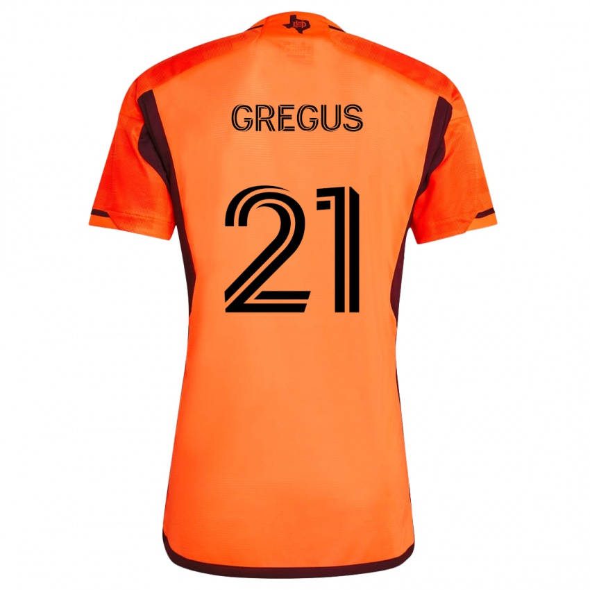 Criança Camisola Ján Gregus #21 Laranja Preto Principal 2024/25 Camisa