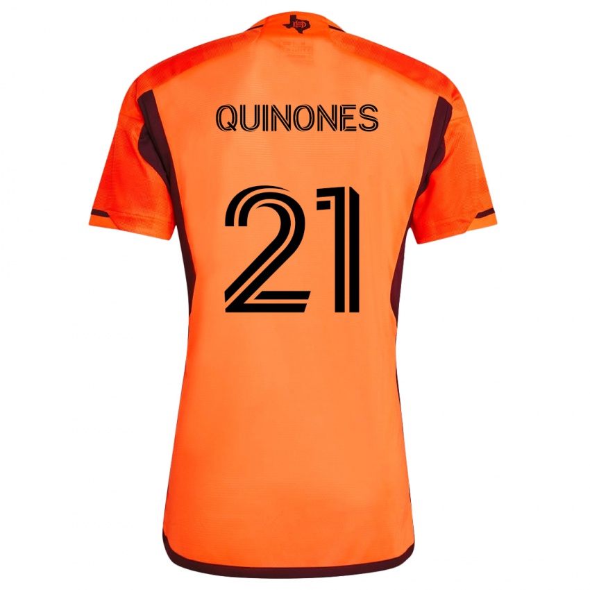 Criança Camisola Nelson Quiñónes #21 Laranja Preto Principal 2024/25 Camisa