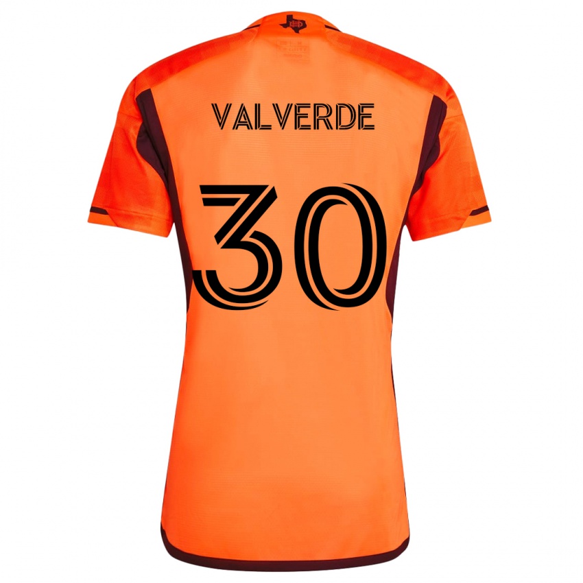 Criança Camisola Jefferson Valverde #30 Laranja Preto Principal 2024/25 Camisa