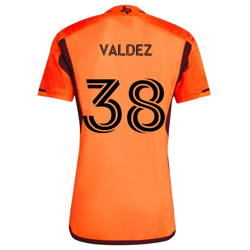 Criança Camisola Xavier Valdez #38 Laranja Preto Principal 2024/25 Camisa