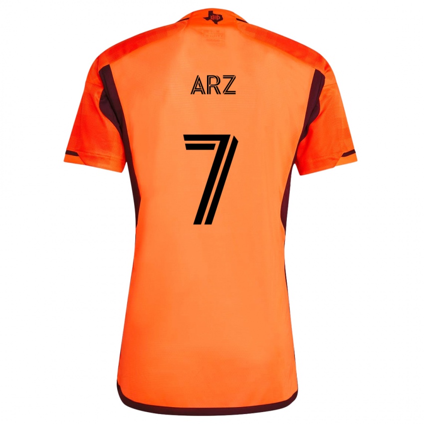 Criança Camisola Exon Arzú #7 Laranja Preto Principal 2024/25 Camisa