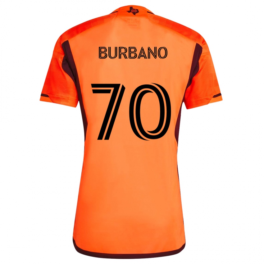 Criança Camisola Jordy Burbano #70 Laranja Preto Principal 2024/25 Camisa