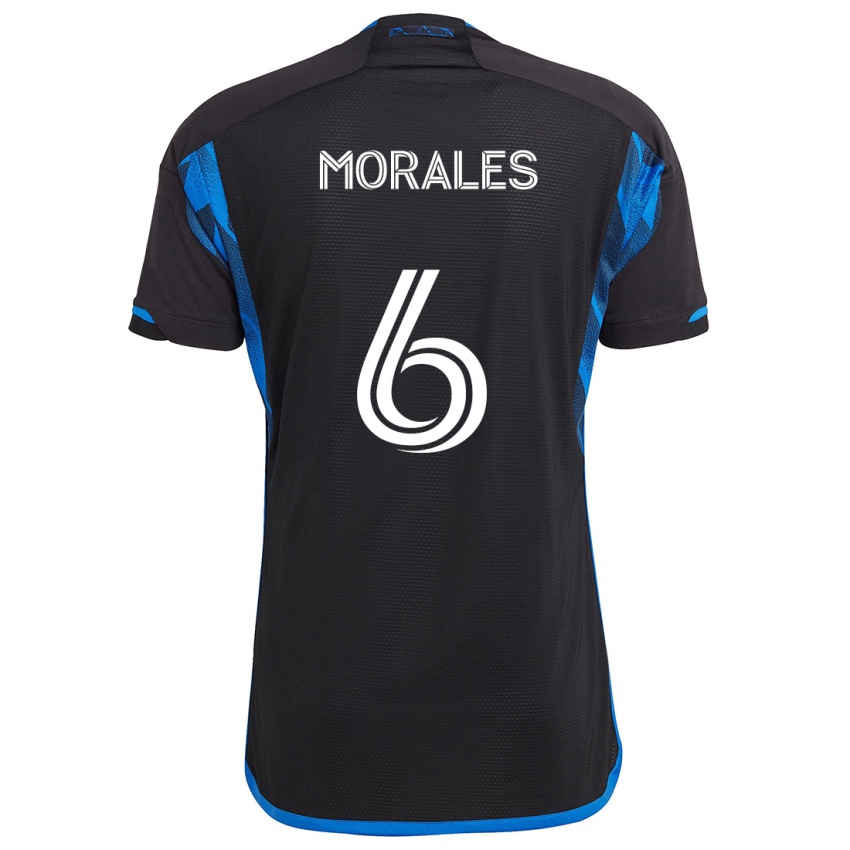 Criança Camisola Alfredo Morales #6 Azul Preto Principal 2024/25 Camisa