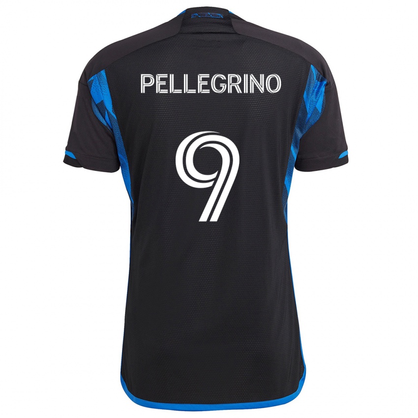 Criança Camisola Amahl Pellegrino #9 Azul Preto Principal 2024/25 Camisa