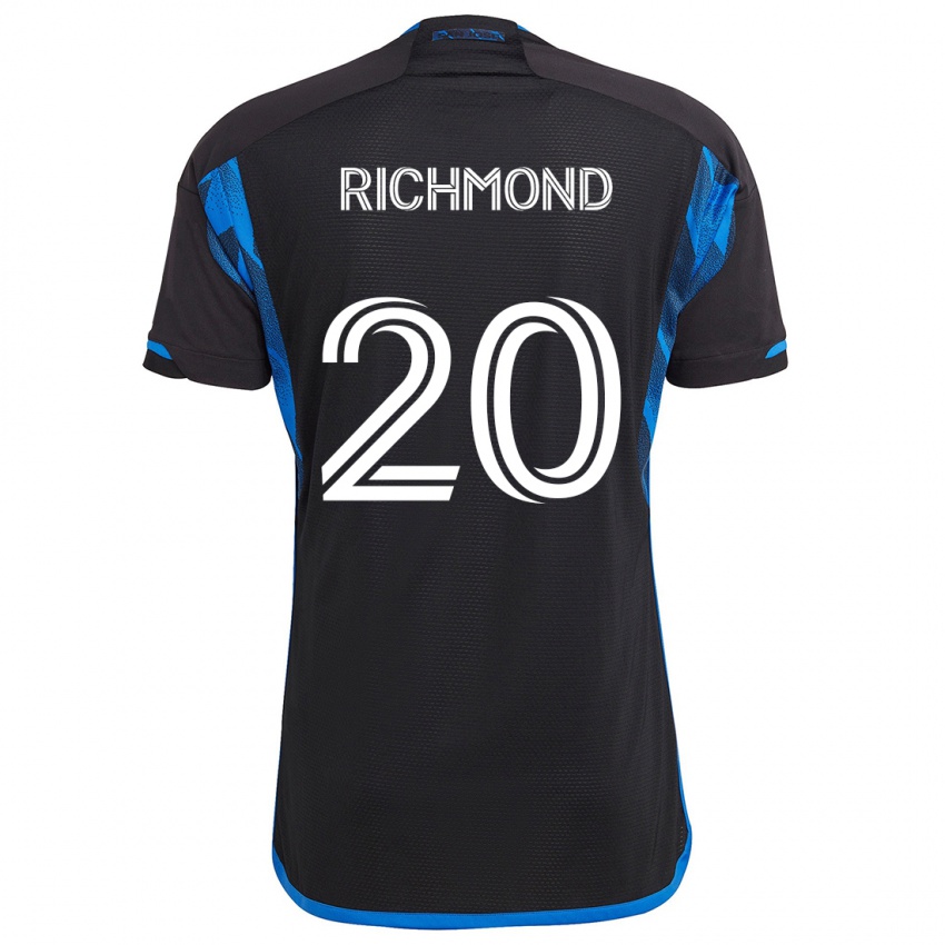 Criança Camisola Will Richmond #20 Azul Preto Principal 2024/25 Camisa