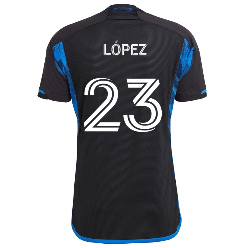 Criança Camisola Hernán López #23 Azul Preto Principal 2024/25 Camisa