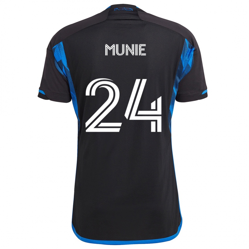 Criança Camisola Daniel Munie #24 Azul Preto Principal 2024/25 Camisa