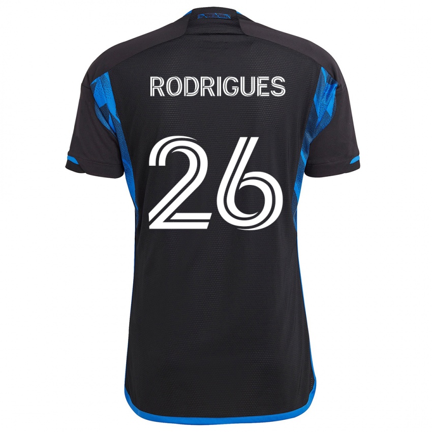 Criança Camisola Rodrigues #26 Azul Preto Principal 2024/25 Camisa