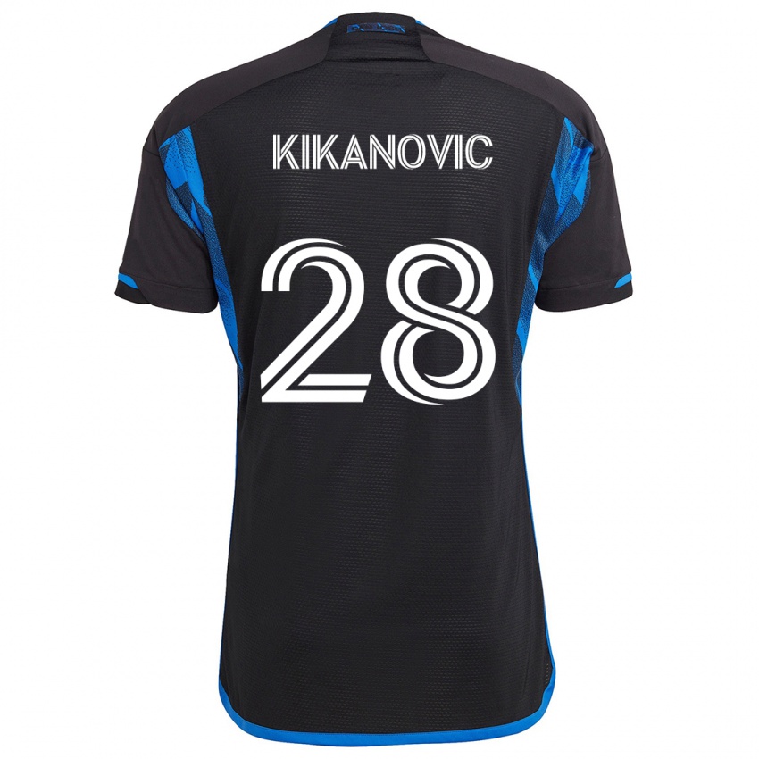 Criança Camisola Benjamin Kikanovic #28 Azul Preto Principal 2024/25 Camisa