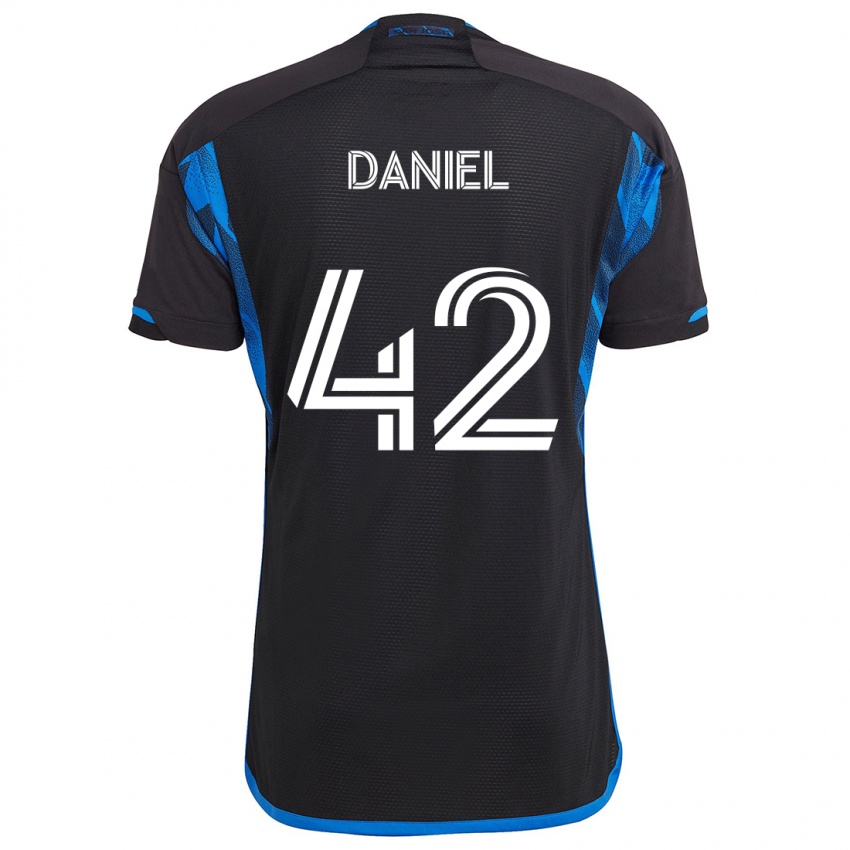 Criança Camisola Daniel #42 Azul Preto Principal 2024/25 Camisa