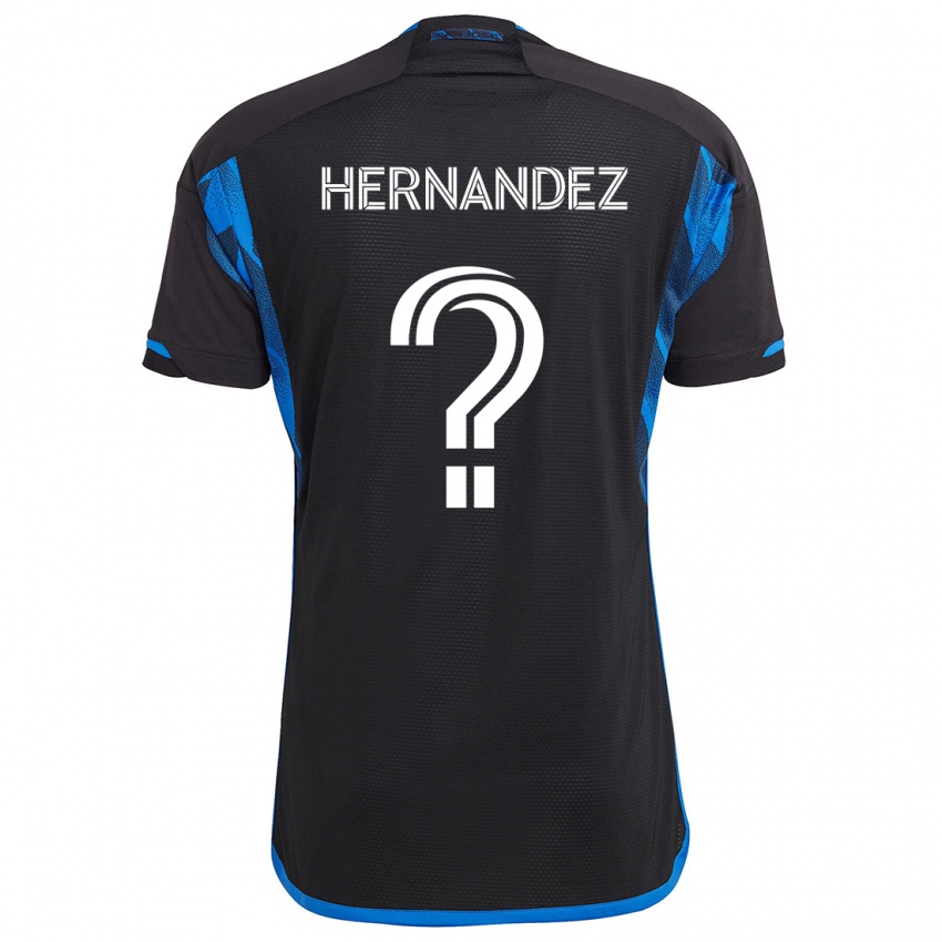 Criança Camisola Oliver Hernandez #0 Azul Preto Principal 2024/25 Camisa