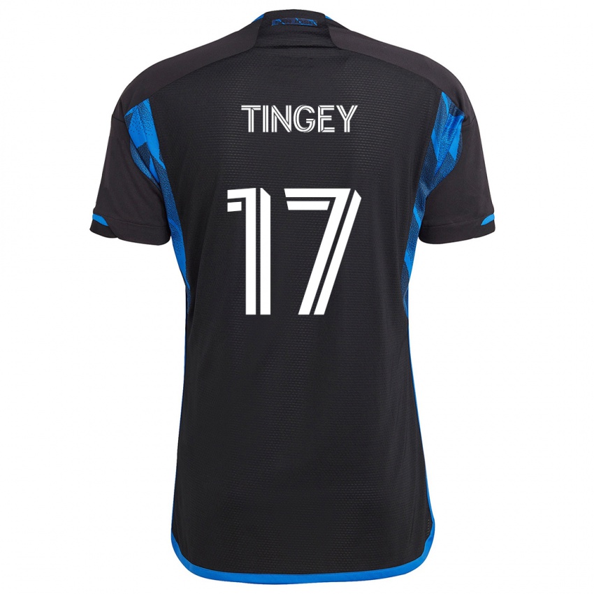 Criança Camisola Keegan Tingey #17 Azul Preto Principal 2024/25 Camisa