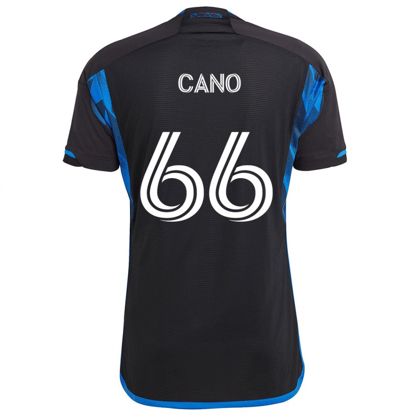 Criança Camisola Alejandro Cano #66 Azul Preto Principal 2024/25 Camisa