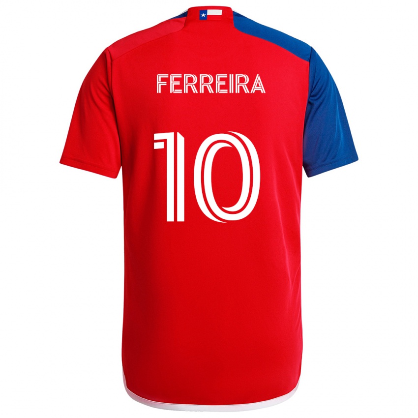 Criança Camisola Jesús Ferreira #10 Azul Vermelho Principal 2024/25 Camisa