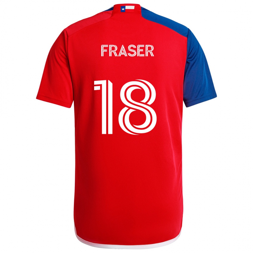 Criança Camisola Liam Fraser #18 Azul Vermelho Principal 2024/25 Camisa