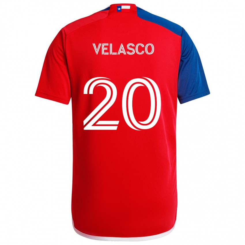 Criança Camisola Alan Velasco #20 Azul Vermelho Principal 2024/25 Camisa