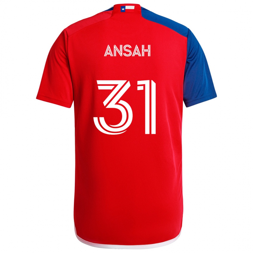 Criança Camisola Eugene Ansah #31 Azul Vermelho Principal 2024/25 Camisa