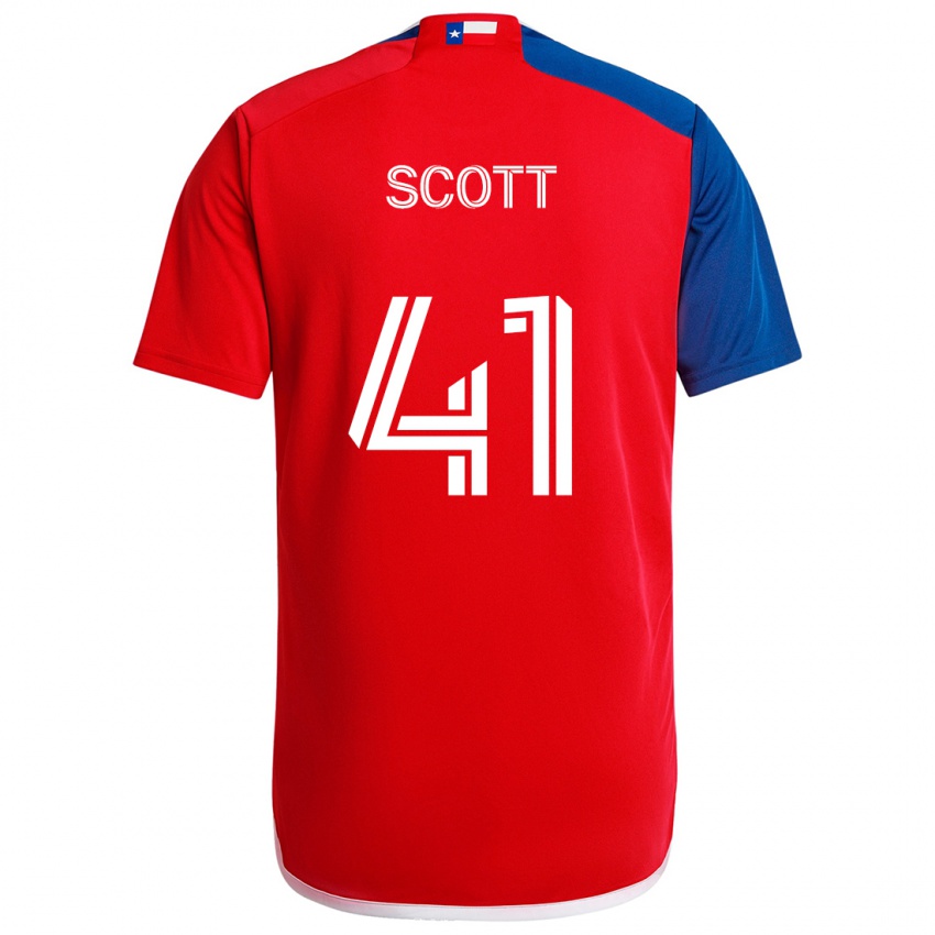 Criança Camisola Tarik Scott #41 Azul Vermelho Principal 2024/25 Camisa