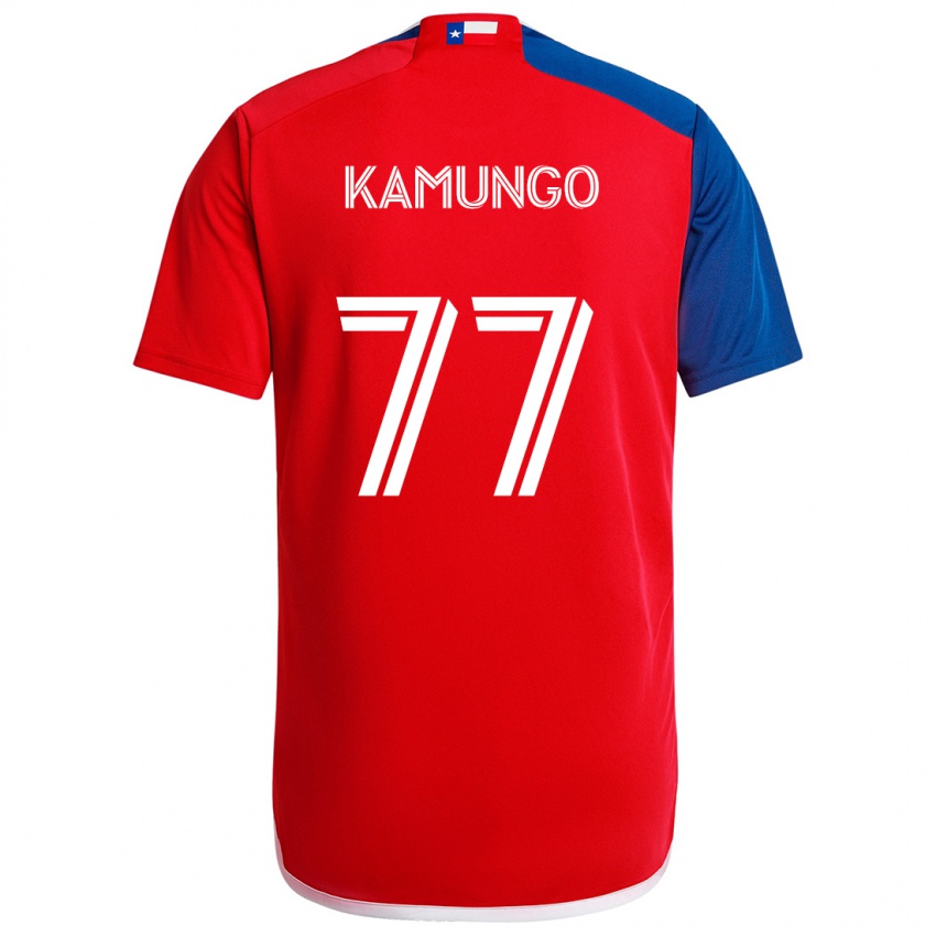 Criança Camisola Bernard Kamungo #77 Azul Vermelho Principal 2024/25 Camisa