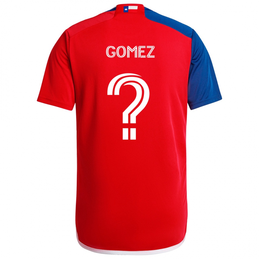 Criança Camisola Victor Gomez #0 Azul Vermelho Principal 2024/25 Camisa