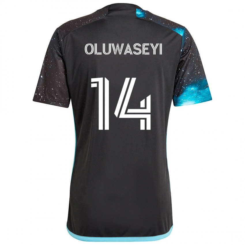 Criança Camisola Tani Oluwaseyi #14 Preto Azul Principal 2024/25 Camisa