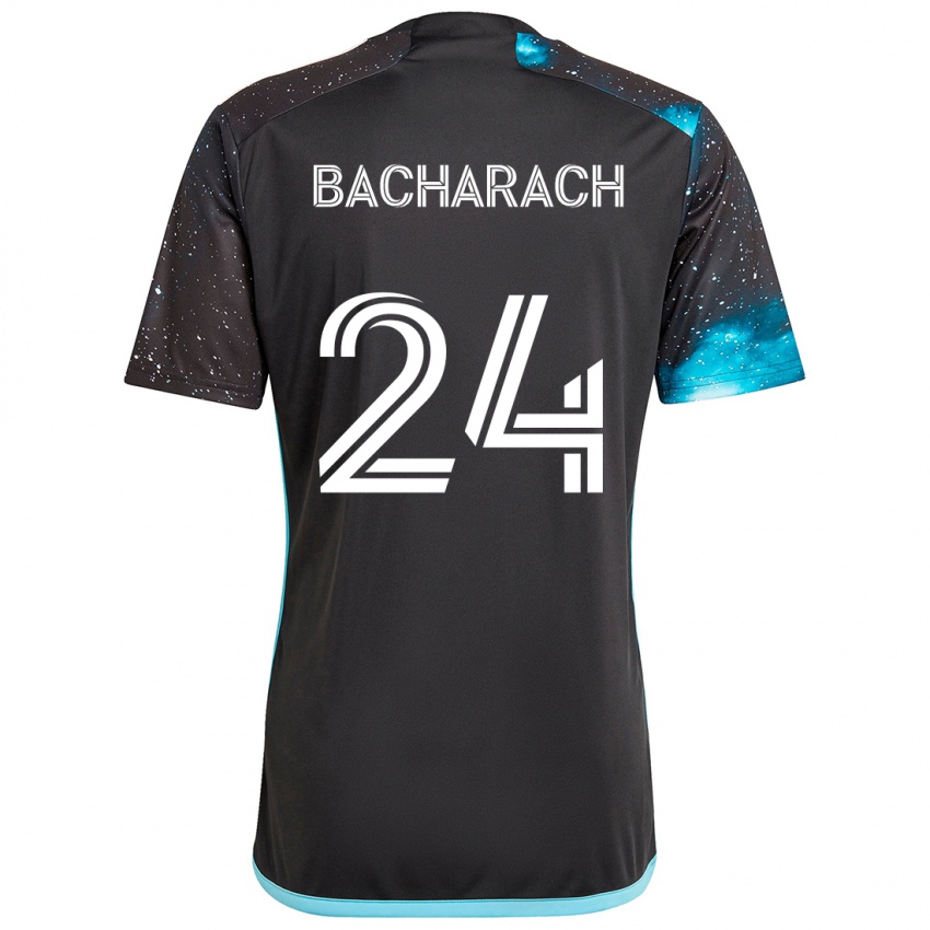 Criança Camisola Hugo Bacharach #24 Preto Azul Principal 2024/25 Camisa