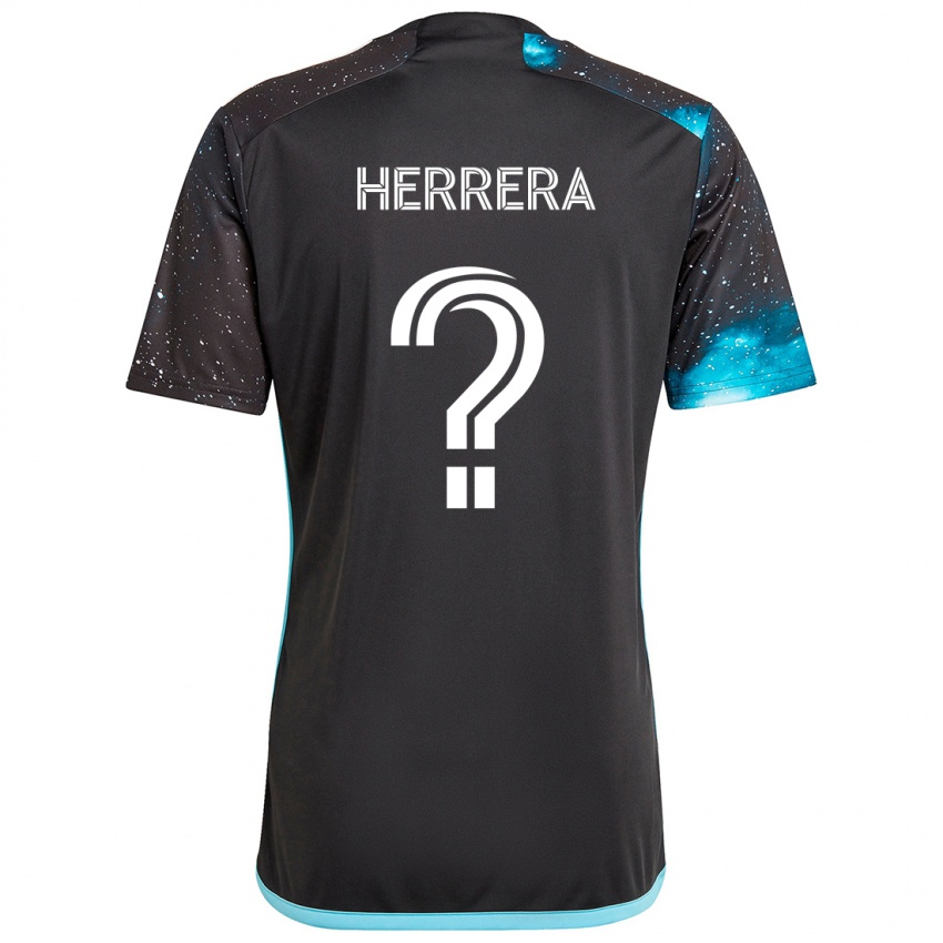 Criança Camisola Oscar Herrera #0 Preto Azul Principal 2024/25 Camisa