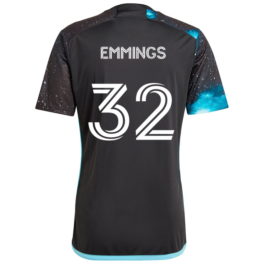 Criança Camisola Fred Emmings #32 Preto Azul Principal 2024/25 Camisa