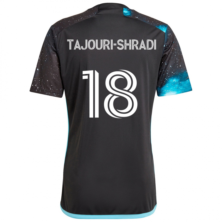 Criança Camisola Ismael Tajouri-Shradi #18 Preto Azul Principal 2024/25 Camisa