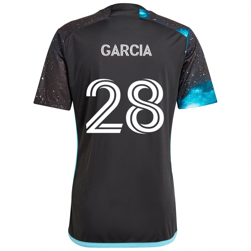 Criança Camisola Mender García #28 Preto Azul Principal 2024/25 Camisa