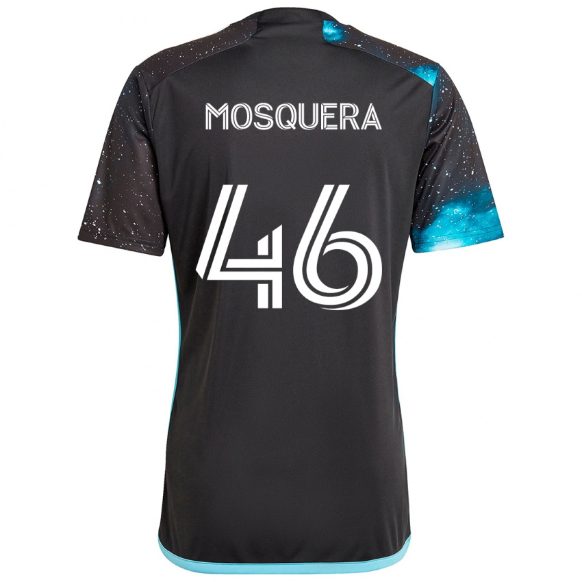 Criança Camisola Juan Camilo Mosquera #46 Preto Azul Principal 2024/25 Camisa