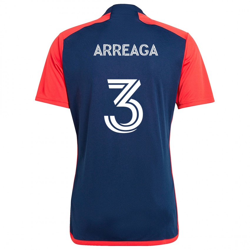 Criança Camisola Xavier Arreaga #3 Azul Vermelho Principal 2024/25 Camisa