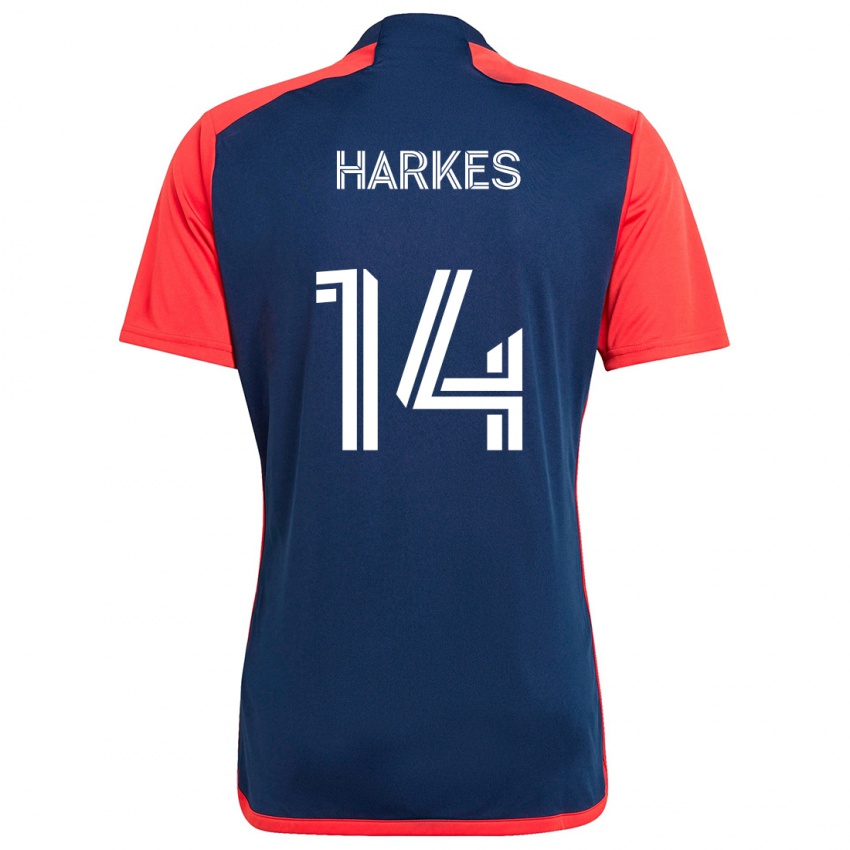 Criança Camisola Ian Harkes #14 Azul Vermelho Principal 2024/25 Camisa