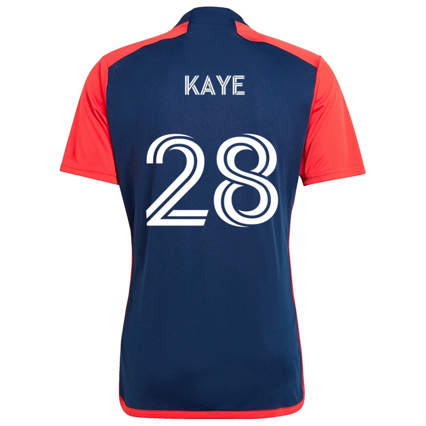 Criança Camisola Mark-Anthony Kaye #28 Azul Vermelho Principal 2024/25 Camisa