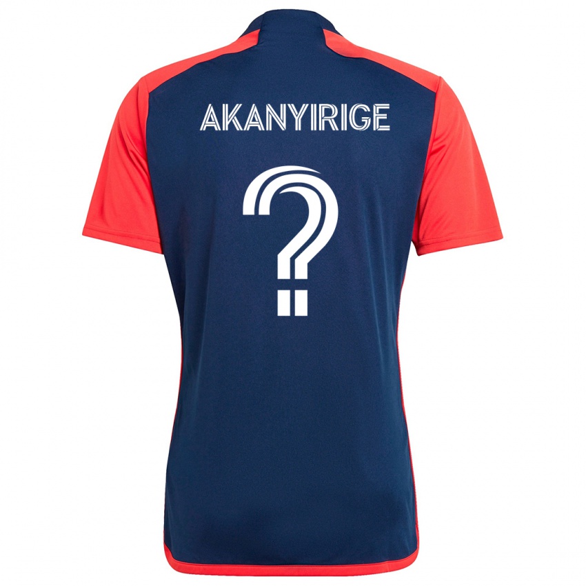 Criança Camisola Jacob Akanyirige #0 Azul Vermelho Principal 2024/25 Camisa