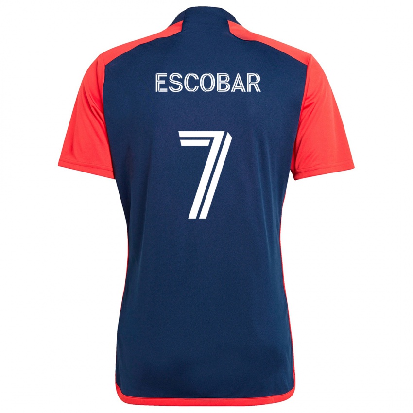 Criança Camisola Olger Escobar #7 Azul Vermelho Principal 2024/25 Camisa