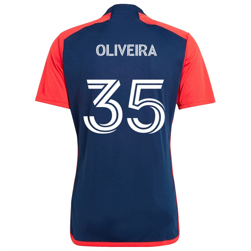 Criança Camisola Cristiano Oliveira #35 Azul Vermelho Principal 2024/25 Camisa