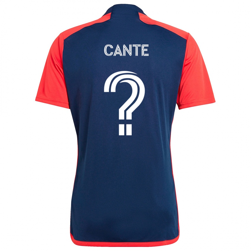 Criança Camisola Jonathan Cante #0 Azul Vermelho Principal 2024/25 Camisa