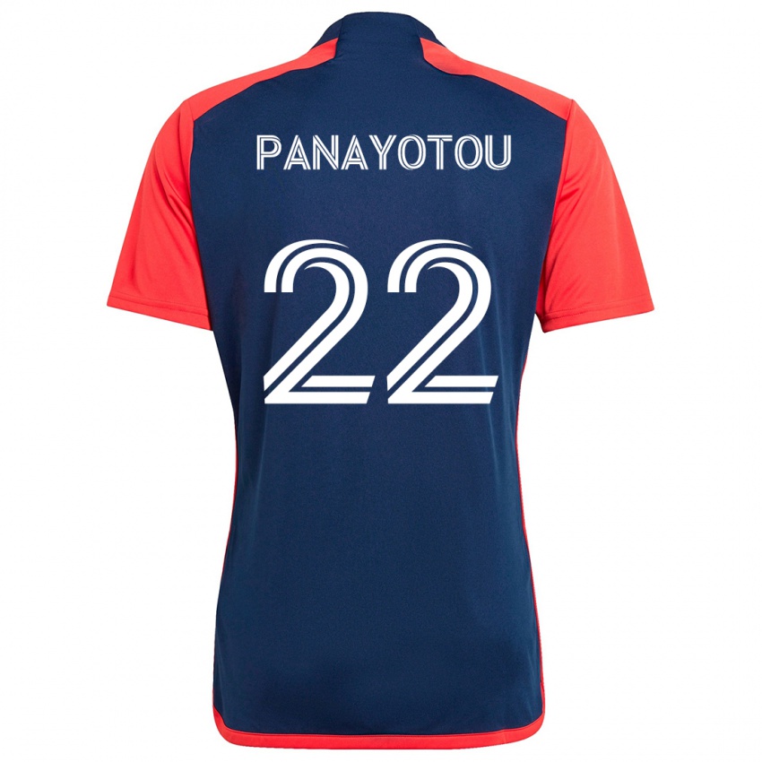 Criança Camisola Jack Panayotou #22 Azul Vermelho Principal 2024/25 Camisa