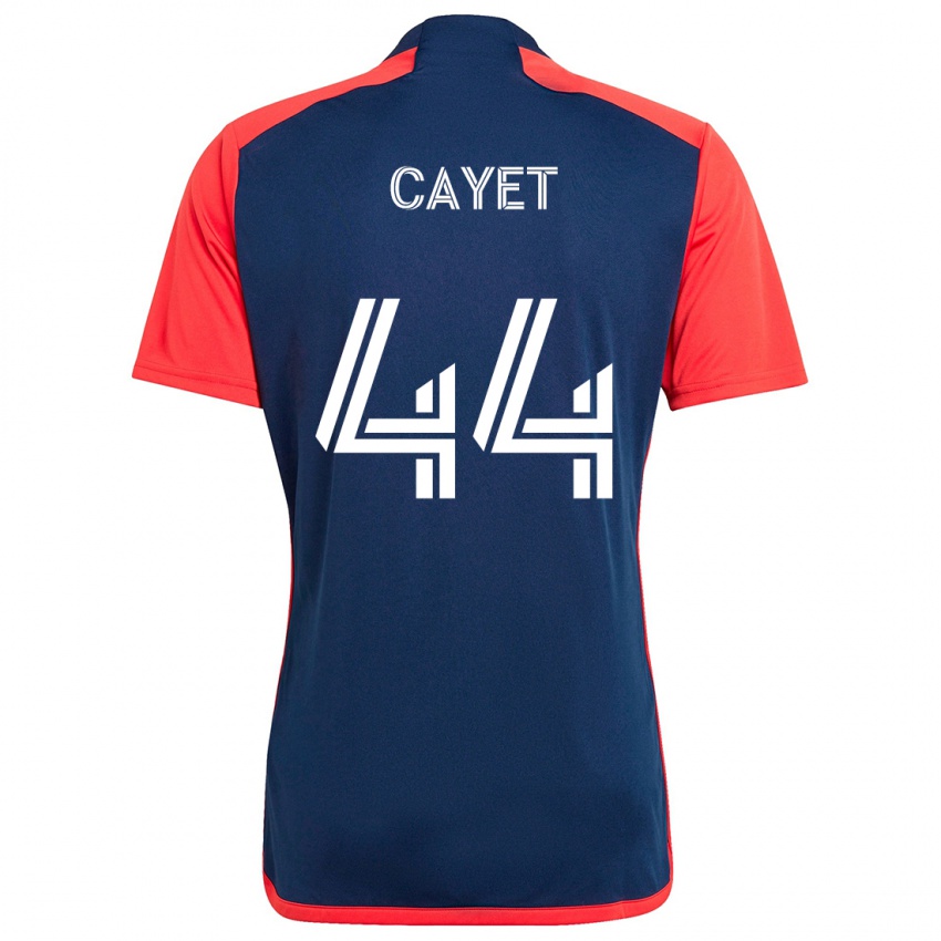 Criança Camisola Pierre Cayet #44 Azul Vermelho Principal 2024/25 Camisa