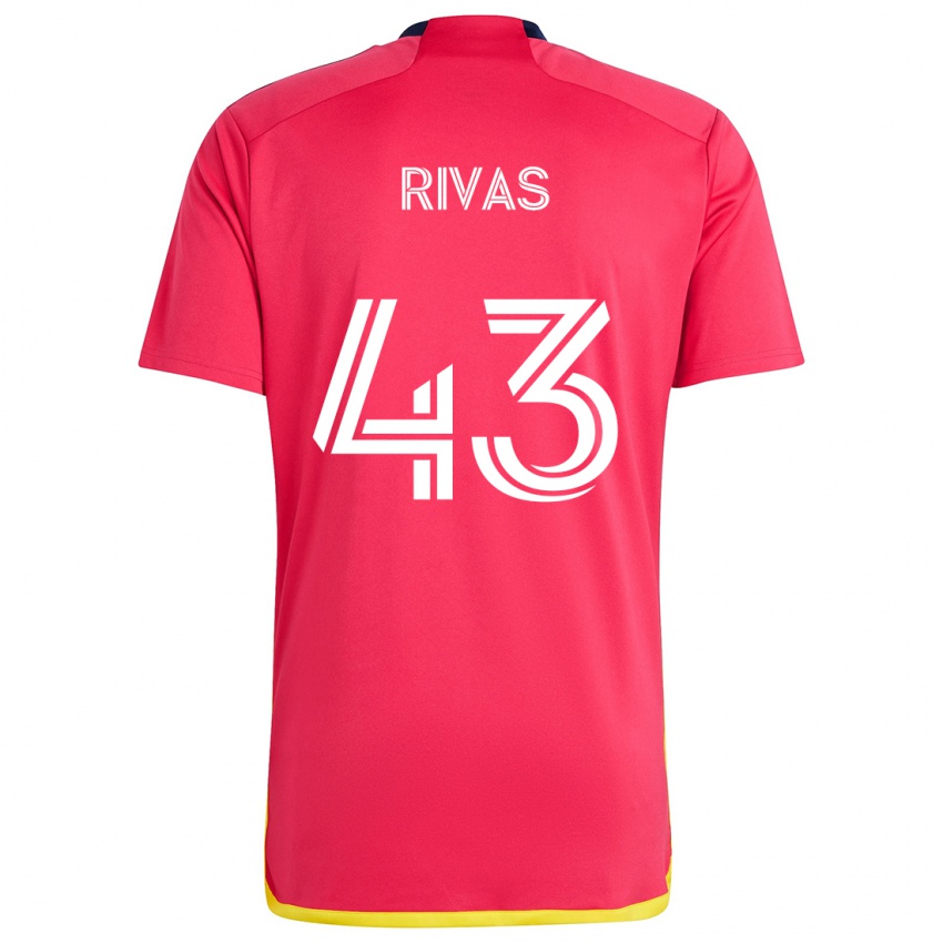 Criança Camisola Sergio Rivas #43 Vermelho Azul Principal 2024/25 Camisa