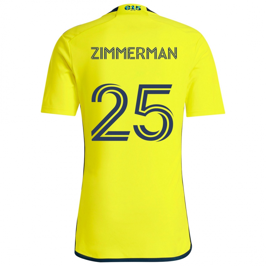 Criança Camisola Walker Zimmerman #25 Amarelo Azul Principal 2024/25 Camisa