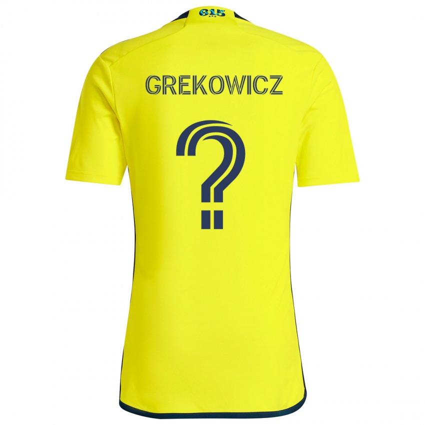 Criança Camisola Jacob Grekowicz #0 Amarelo Azul Principal 2024/25 Camisa