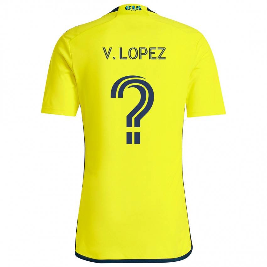 Criança Camisola Alejandro Velazquez-Lopez #0 Amarelo Azul Principal 2024/25 Camisa