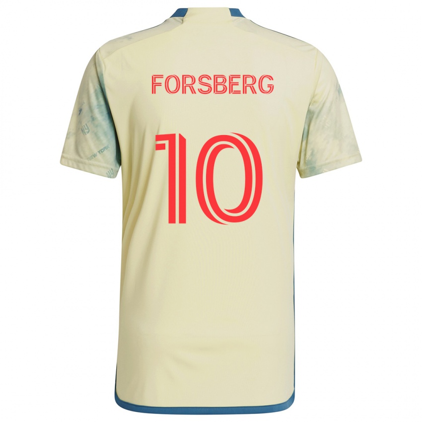 Criança Camisola Emil Forsberg #10 Amarelo Vermelho Azul Principal 2024/25 Camisa