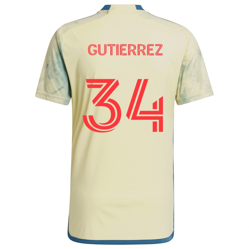 Criança Camisola Juan Gutierrez #34 Amarelo Vermelho Azul Principal 2024/25 Camisa