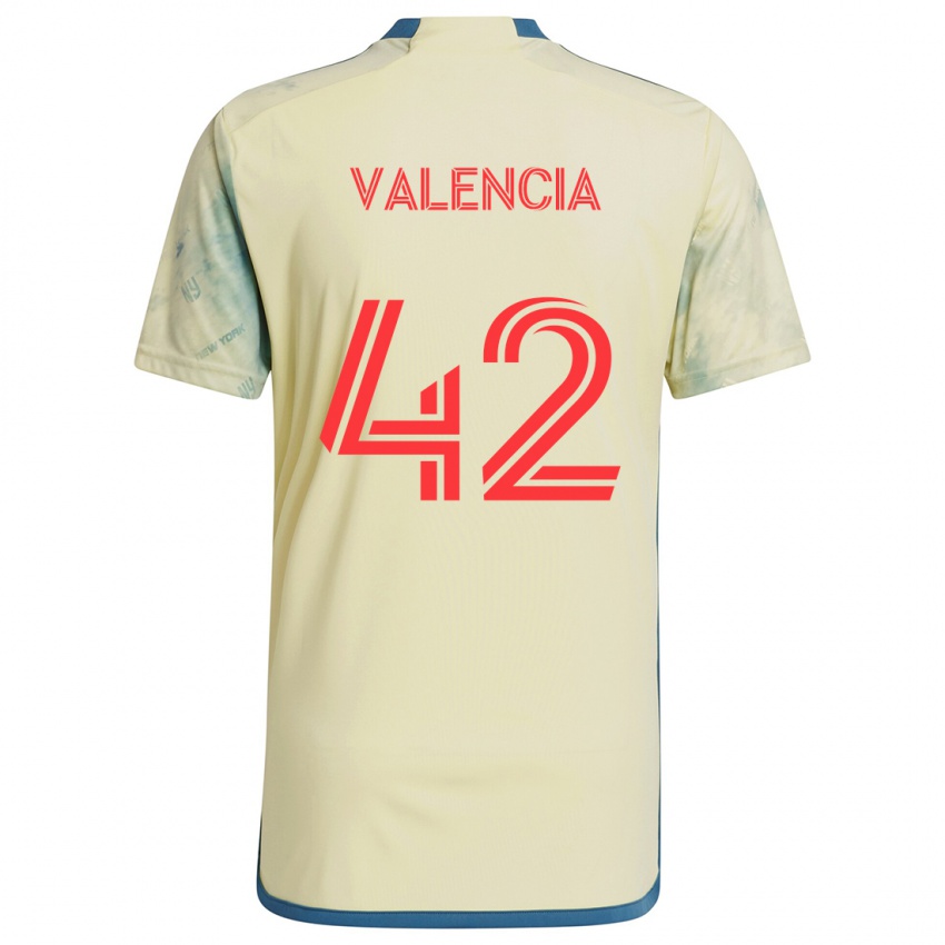 Criança Camisola Omar Valencia #42 Amarelo Vermelho Azul Principal 2024/25 Camisa