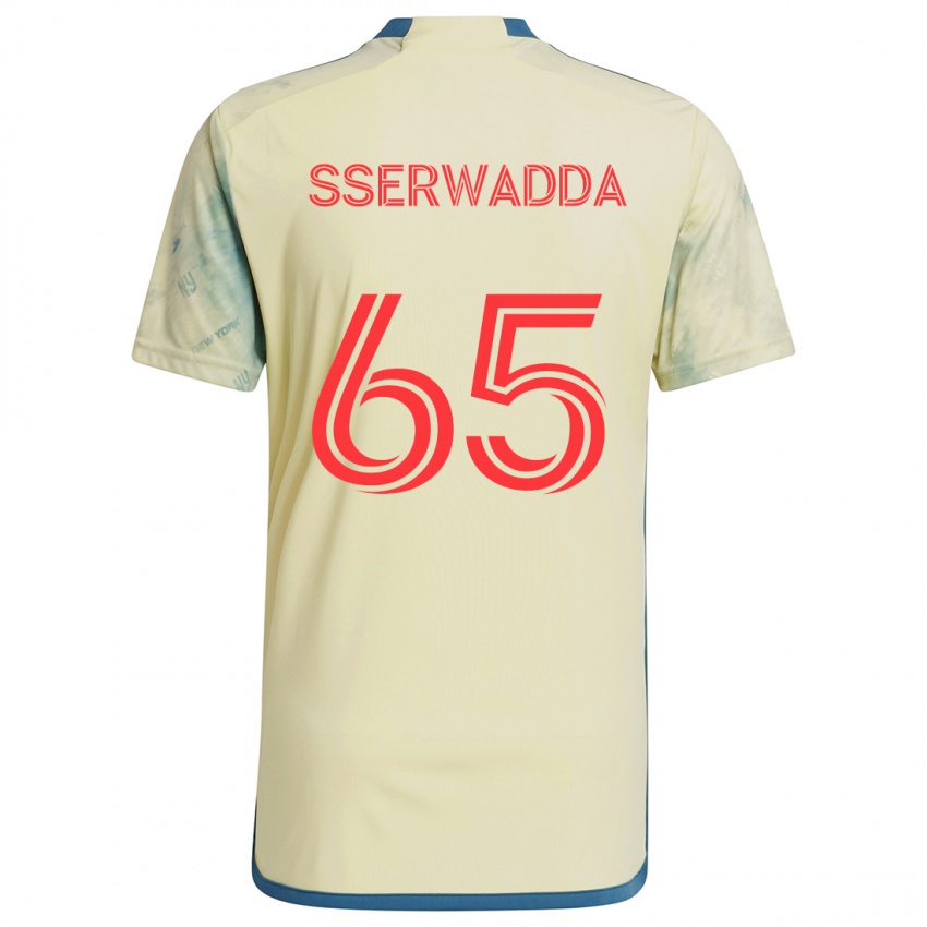 Criança Camisola Steven Sserwadda #65 Amarelo Vermelho Azul Principal 2024/25 Camisa