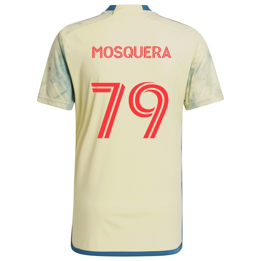 Criança Camisola Rafael Mosquera #79 Amarelo Vermelho Azul Principal 2024/25 Camisa