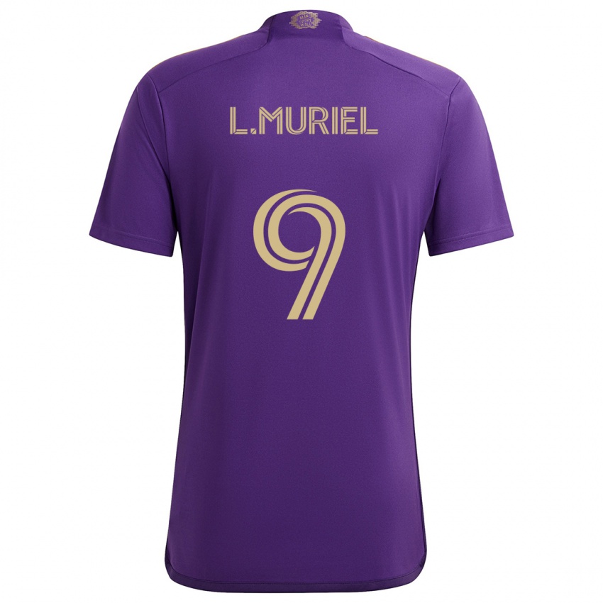 Criança Camisola Luis Muriel #9 Roxo Amarelo Principal 2024/25 Camisa